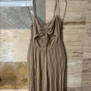 Brown Sleeveless Maxi Dress